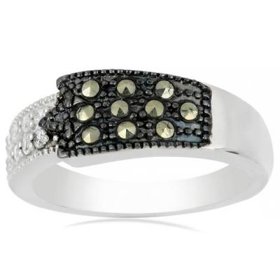 BUY 925 SILVER REAL AUSTRIAN MARCASITE GEMSTONE RING